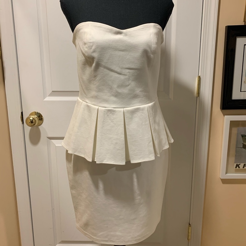 Talulah strapless peplum style mini dress size L